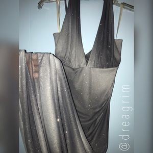 Black & Gray Ombré Prom/Bridesmaid Dress
